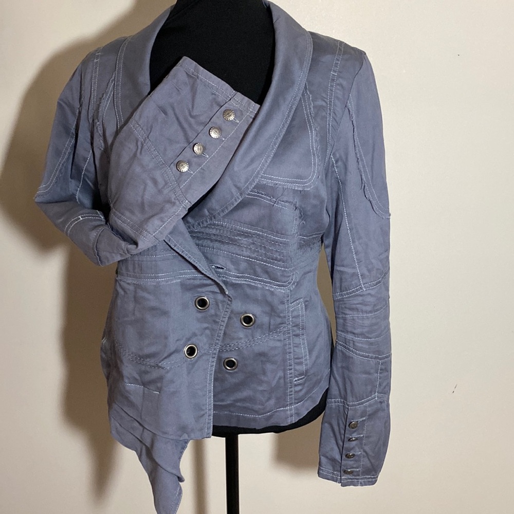 Women’s R867 (French Co) Moto utility jacket blazer coat  size Large XL blue